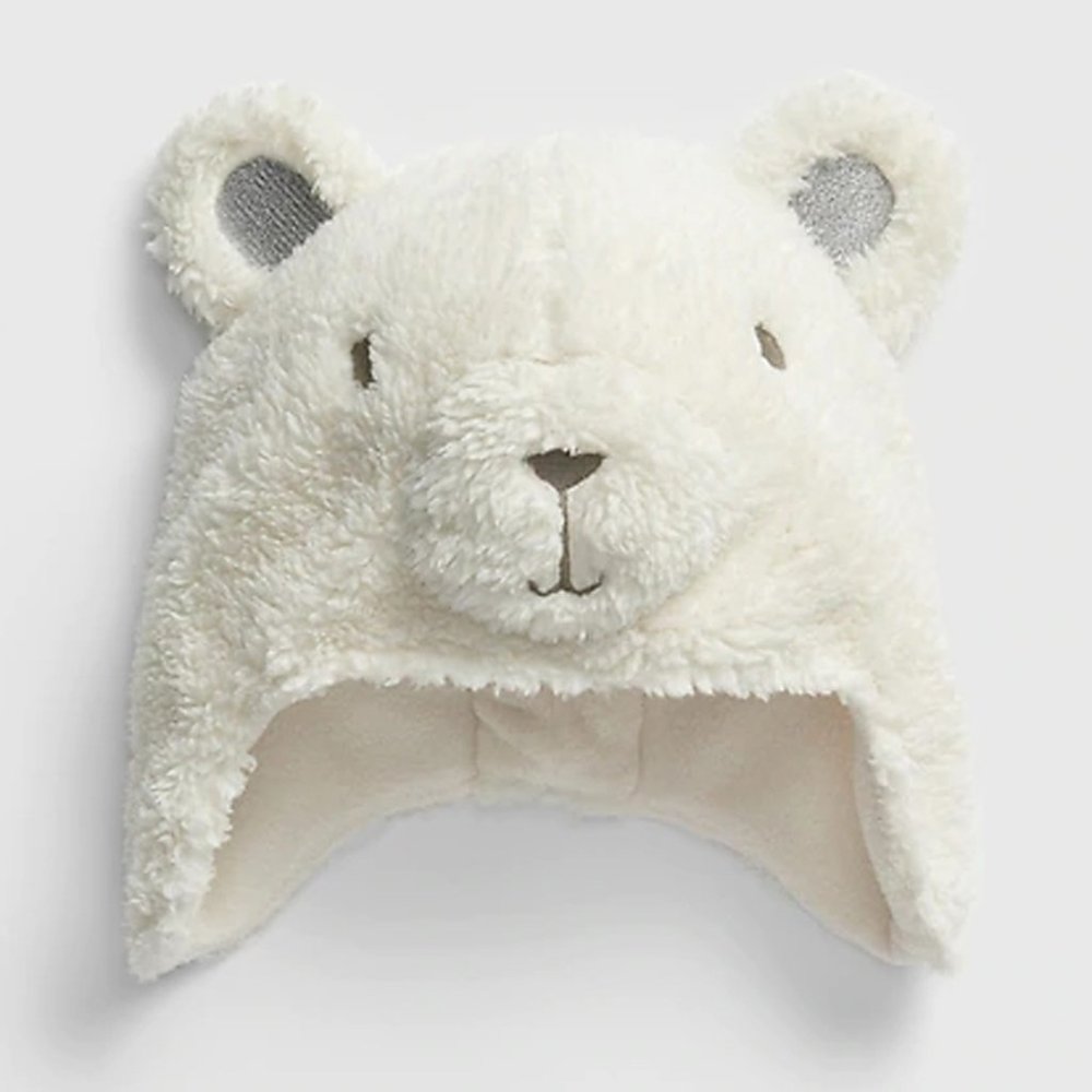 Baby Gap NWT Ivory Toddler Polar Bear Trapper Hat 473466 XS/S S/M
